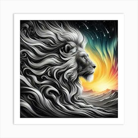 Lion Of The Night Art Print