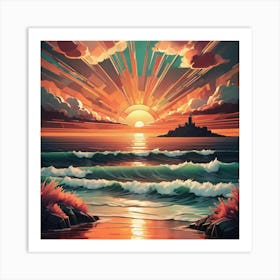 Sunset Painting 1 Art Print