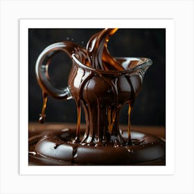 Chocolate Pouring From A Cup Art Print