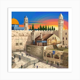 Jerusalem At Sunset Art Print