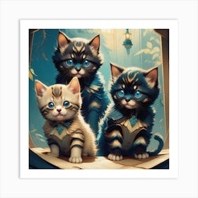 Curious Kittens Art Print