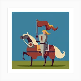 Pixel Art Medieval Knight Poster 4 Art Print