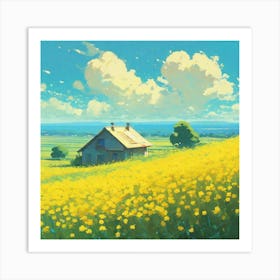 House In A Field 1 Art Print