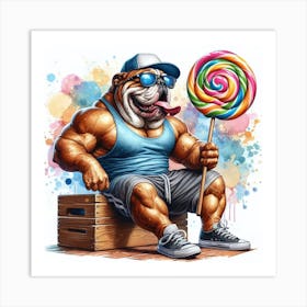 Bulldog Lollipop Beast Art Print