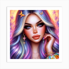 Psychedelic Girl Art Print