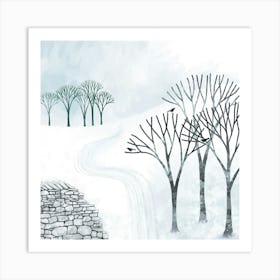 More Snow to Come Winter Landscape Art Print