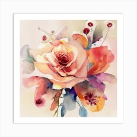 Watercolor Roses Art Print