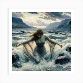 Woman In The Water 2 Art Print