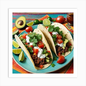Two Tacos On A Plate 1 Art Print