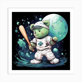 Teddy Bear In Space 1 Art Print