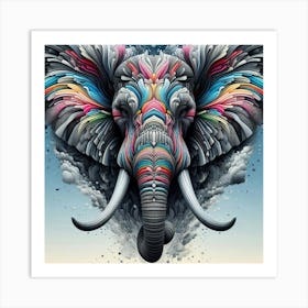 Abstract Elephant Painting Art Print