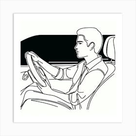 Man Driving A Car 3 Art Print