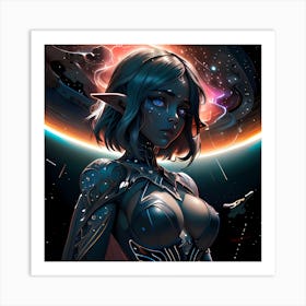 Elf Girl In Space Art Print