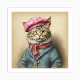 Cat In A Hat 20 Art Print