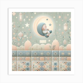 Moon And Baby Art Print