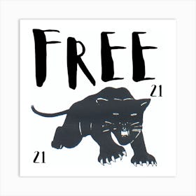 Black Panther - Free 21 Regime Logo Art Print