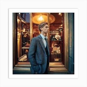 Firefly Young Spanish Man In A Retro Shop Window Scene 90449 Art Print