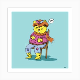 Gato Dormido Art Print