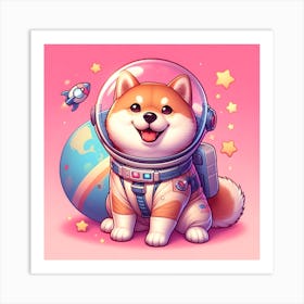 Cute Happy shiba Art Print