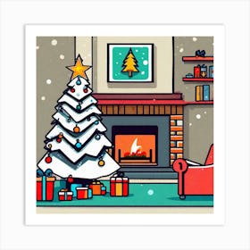 Christmas Tree In The Living Room 92 Art Print