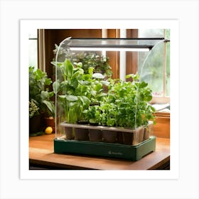 Images Of Indoor Mini Greenhouse On A Countertop (1) Art Print