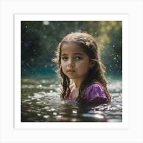 Little Girl In Water Art Print