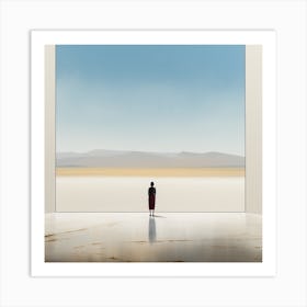 Woman In The Desert Art Print