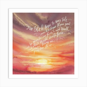 Sunset With Words Art Print