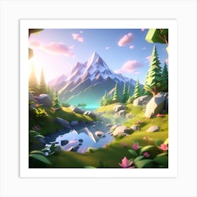 3d Landscape Painting Art Print