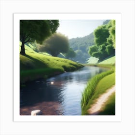 Peaceful Countryside River 2023 11 06t160840 Art Print