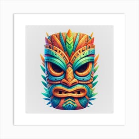 Watercolor Festival Tiki Mask 2 Art Print