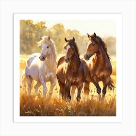 Horses In The Field 4 Art Print