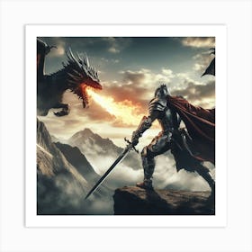 Dragon In Mountain Art Print