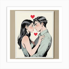 Kissing Couple 1 Art Print