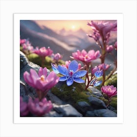 Flowers In The Mountains Art Print