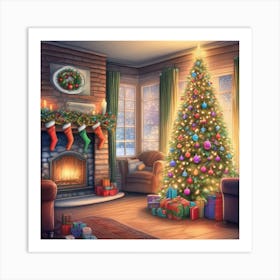 Christmas Pencil Tree Art 2 Art Print