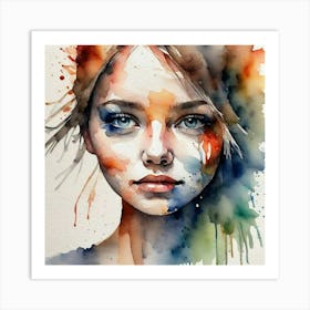 Watercolor Of A Girl 25 Art Print