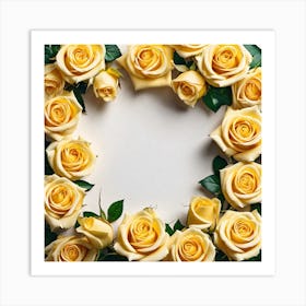 Yellow Roses In A Circle Art Print