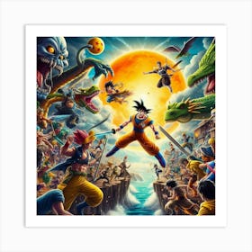 Dragon Ball Z vs One Piece 3 Art Print