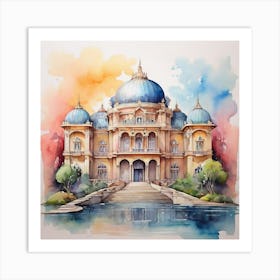 Watercolor Of A Palace Art Print