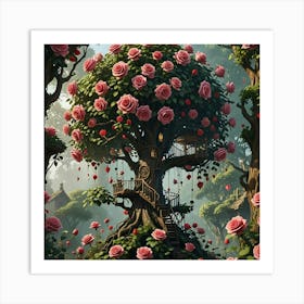 Tree Of Roses Art Print