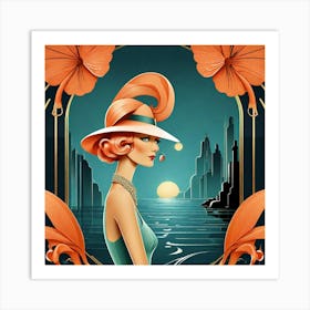 Deco Woman Art Print