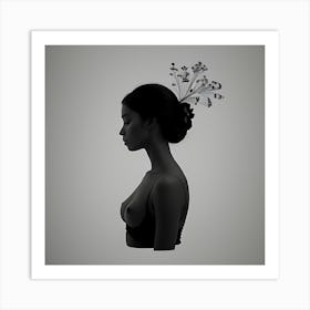 Silhouette Of A Woman 6 Art Print