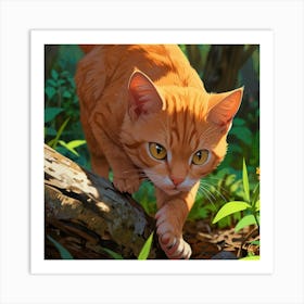 Orange Tabby Cat art Art Print