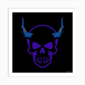 Dark Skull With Horns Art Print