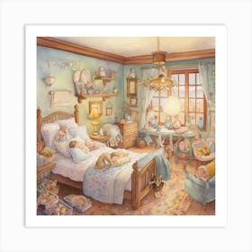 Vasi 92972 A Cozy Nursery Filled With Pastel Colors Plush Toys Art Print