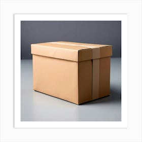 Mock Up Blank Box Parcel Cardboard Customizable Template Unprinted Clean Simple Minimalis (30) Art Print