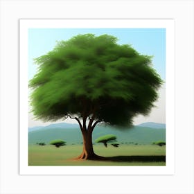 Tree In The Grass Art Print