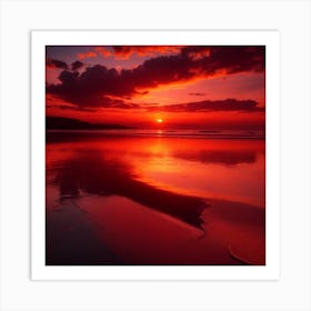 Sunset On The Beach Art Print