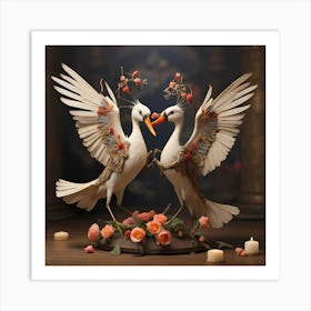 Doves In Love Art Print